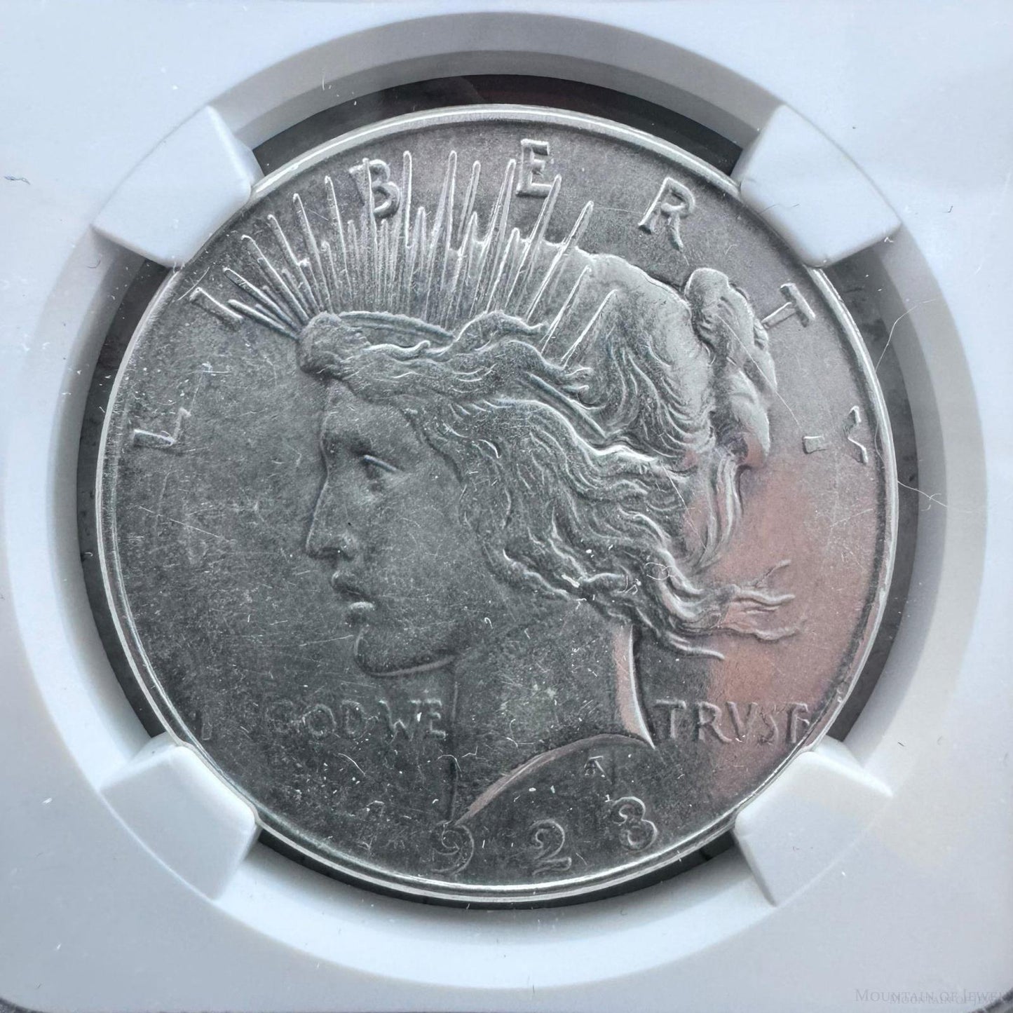 1923-D US 90% Peace Silver Dollar NGC AU DETAILS Cleaned #6915774-003DE