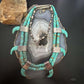 Vintage Native American Turquoise Disk Beads w/6 Carved Turquoise Claw Necklace For Women