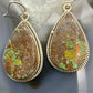 Sterling Southwestern Style Teardrop Turquoise Dangle Earrings For Women #2