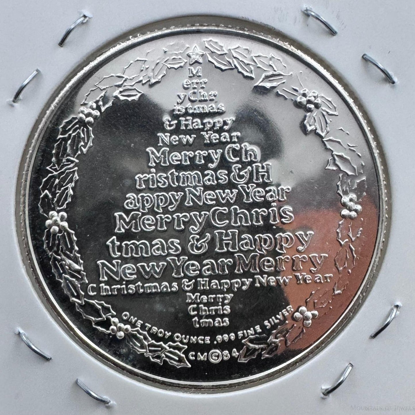 US Merry Christmas One Troy Ounce .999 Pure Silver Round #71625-9DX