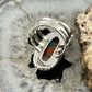 Sterling Silver Southwestern Style Oval Spiny Oyster Turquoise Ring Size 7.25 For Women