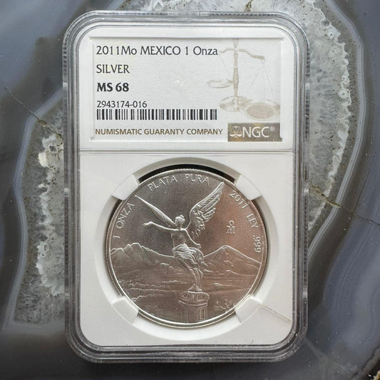 2011 Mexico One Ounce Libertad .999 Fine Silver NGC MS68 #2943174-016