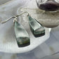 Sterling Silver Triangle Moss Agate Slab Dangle Earrings For Women #234