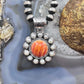 Native American Sterling Silver Spiny Oyster w/Pearls Cluster Pendant For Women