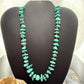 Vintage Native American Chunky Turquoise & Heishi Shell 28" Necklace For Women