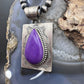 Native American Sterling Silver Purple Phosphosiderite Decorated Pendant For Women