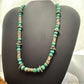 Vintage Southwestern Turquoise Beads&Chunky Silver Beads 17" Necklace For Women