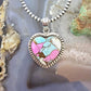 Sterling Silver Southwestern Style Cotton Candy Heart Pendant For Women