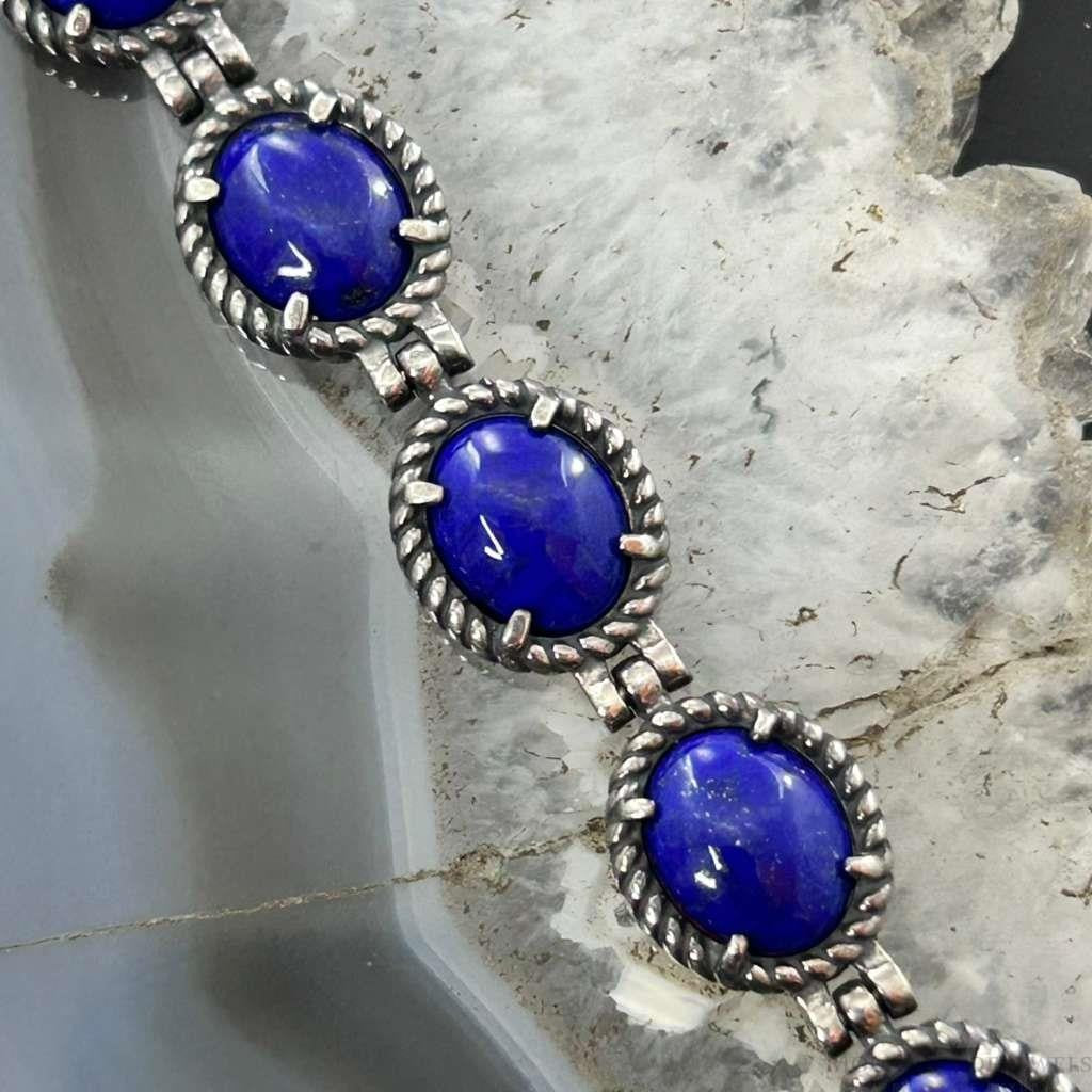 Carolyn Pollack Sterling Silver Lapis & Red Jasper Double Sided Toggle Link Bracelet