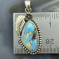 Sterling Silver Southwestern Style Triangular Golden Hill Turquoise Pendant For Women