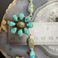 Sterling Silver Southwestern Style Turquoise 20" Cluster Necklace For Women