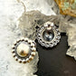 Native American Sterling Silver Round Dome Decorated Stud Earrings For Women