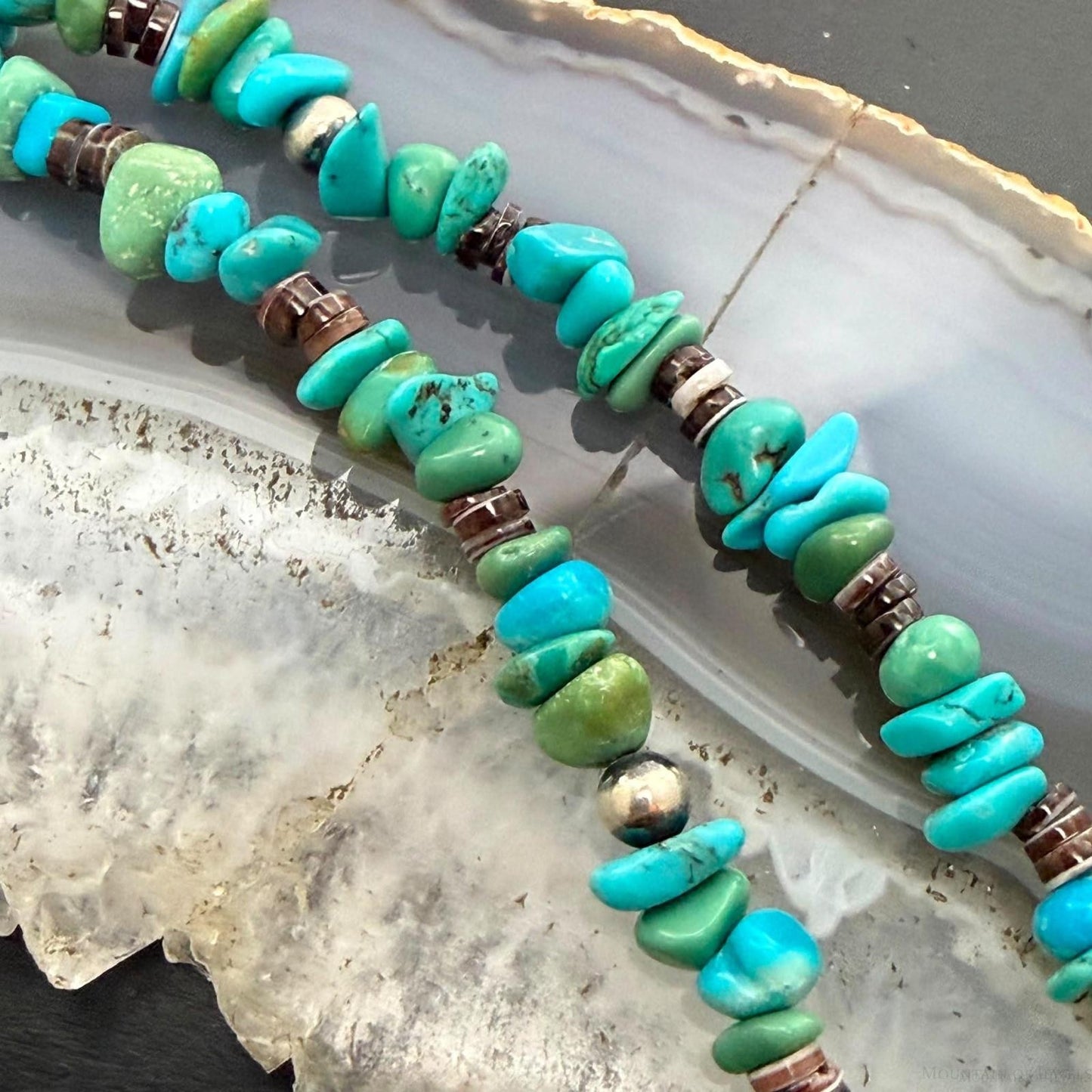 Carolyn Pollack Sterling Silver Natural Turquoise & Heishi Beads 32"-34" Necklace For Women