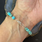 Sterling Silver Faceted Turquoise Beads 7.5" Bracelet For Women