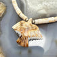 Vintage Native American Shell Beads & Onyx w/ Bird Pendant Necklace For Women