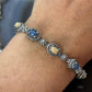Carolyn Pollack Sterling Silver Picture Jasper & Lapis Link Bracelet For Women