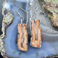 Sterling Silver Agate Slab Dangle Earrings For Women #351