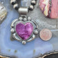 Jeff James Silver Sterling Silver Purple Spiny Oyster Decorated Heart Pendant For Women #1