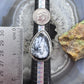 Sterling Silver Southwestern Style Large Teardrop Dendrite Agate Ring Size 10 For Women