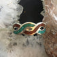 Carolyn Pollack Sterling Silver Turquoise & Coral Chip Inlay Twist Band Ring Variety of Sizes