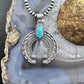 Sterling Silver Southwestern Style Oval Turquoise Decorated Unisex Naja Pendant