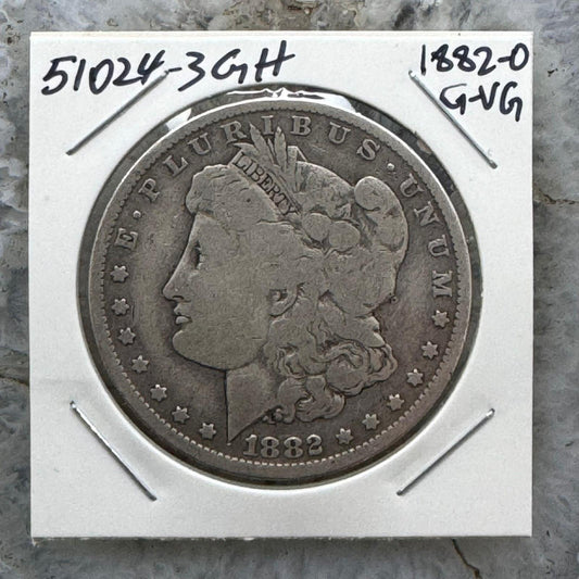 1882-O US 90% Morgan Silver Dollar G-VG #51024-3GH