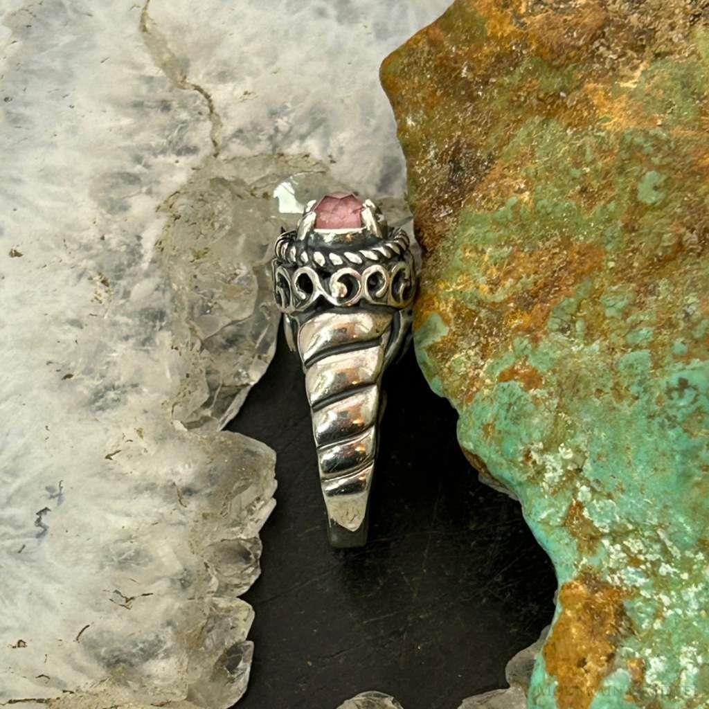 Carolyn Pollack Sterling Silver Faceted Rhodochrosite Doublet Ring Size 6 For Women