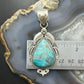 Sterling Silver Southwestern Style Teardrop Turquoise Decorated Pendant For Women