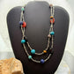 Carolyn Pollack Sterling Silver Cylinder, Beads and Multistone 34" Necklace For Women