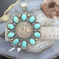 Genuine 90% Silver Walking Liberty Half Dollar Coin w/Turquoise Unisex Pendant