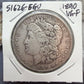1890 US 90% Morgan Silver Dollar VG-F #51626-6GU