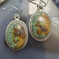 Sterling Silver Southwestern Style Oval Royston Turquoise Dangle Earrings For Women