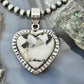 Sterling Silver Southwestern Style White Buffalo Decorated Heart Pendant For Women #3