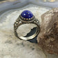 Carolyn Pollack Vintage Southwestern Style Sterling Oval Lapis Lazuli Decorated Ring For Women