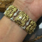Carolyn Pollack Vintage Brass 8 Marquise MOP Hidden Clasp Bracelet For Women