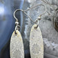 Sterling Silver Oval Fossilized Coral Slab Dangle Earrings For Women #128