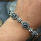 Carolyn Pollack Sterling Silver 7 Oval Snowflake Obsidian Bracelet For Women