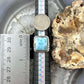 Sterling Silver Southwestern Style Larimar Decorated Bar Ring Size 6.5 For Women