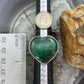 Sterling Silver Southwestern Style Malachite Heart Shape Ring Size 8 For Women