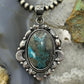 Sterling Silver Southwestern Style Oval Turquoise Decorated Pendant For Women #4