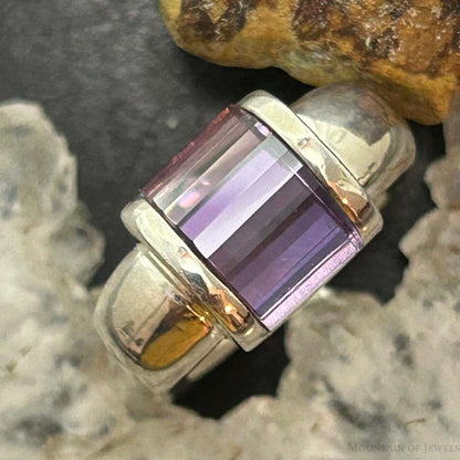 Carolyn Pollack Sterling Silver Amethyst Ring Size 7 & 7.75 For Women