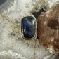 Sterling Silver Southwestern Style Rectangle Labradorite Ring Size 8 For Women