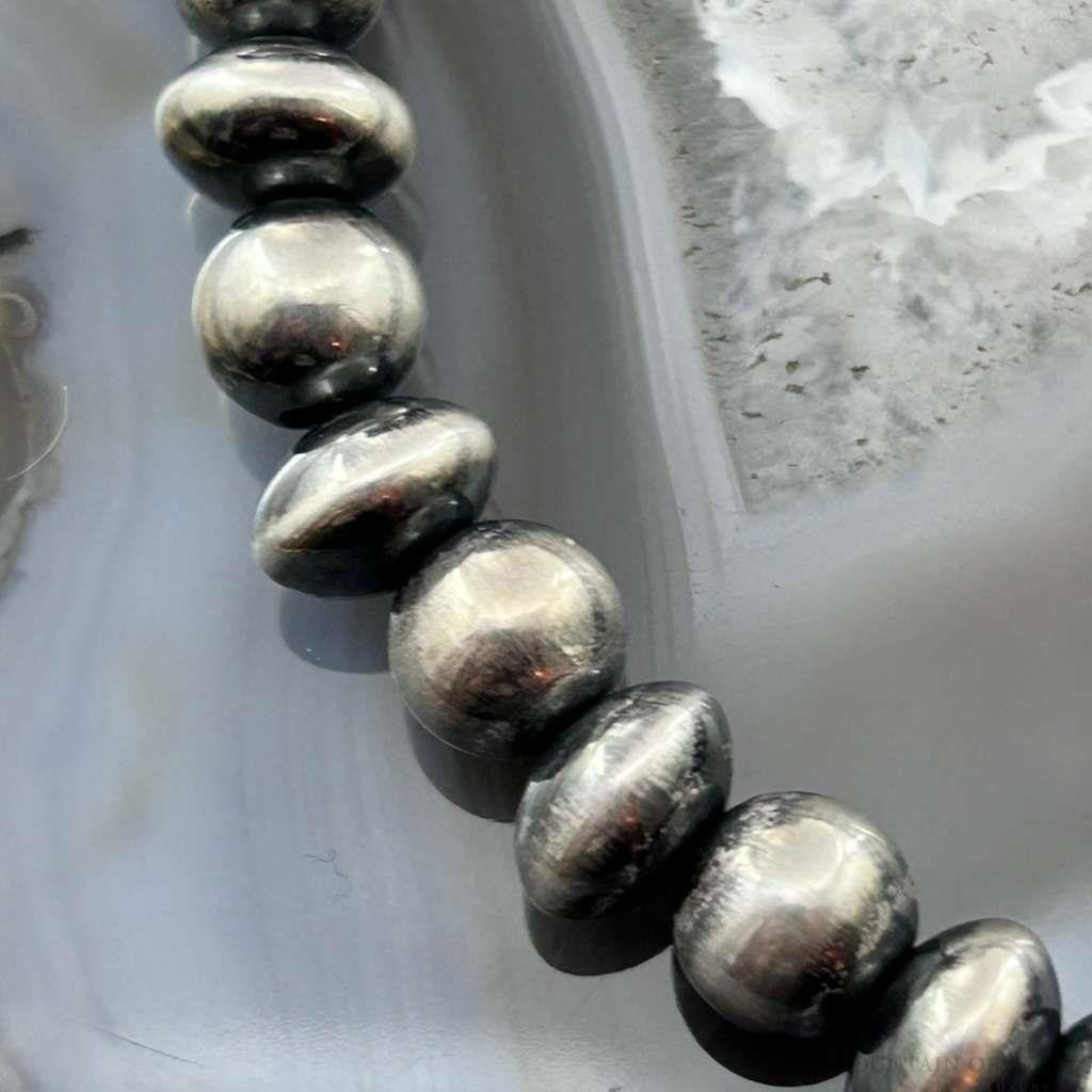Carolyn Pollack Sterling Silver Navajo Pearl Style Beads Stretch Bracelet For Women