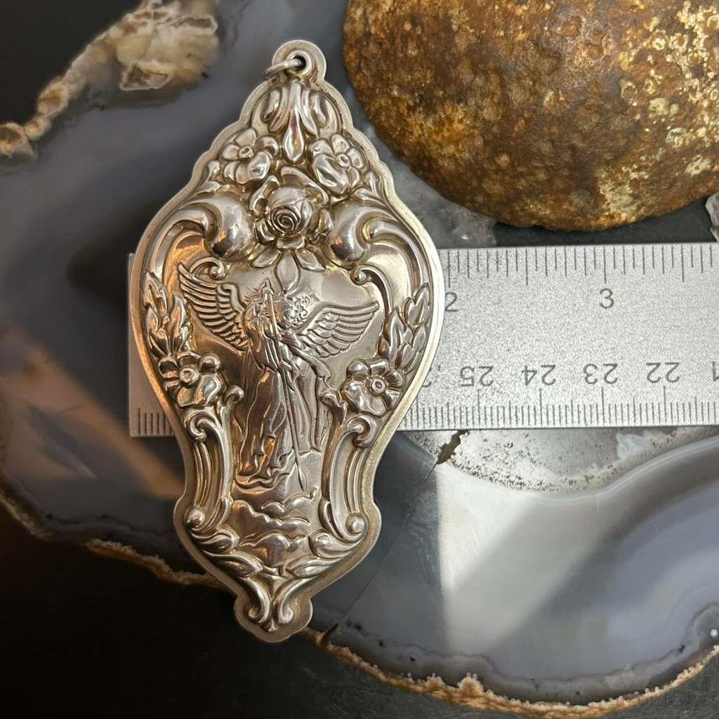 Vintage Lunt Angel and Roses 1992 Sterling Silver Christmas Ornament