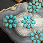 Sterling Silver Southwestern Style Kingman Turquoise Cluster Lariat Necklace For Women