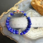 Carolyn Pollack Sterling Jaser, Lapis, Mop,3 Row Wire Stretchy Cuff For Women