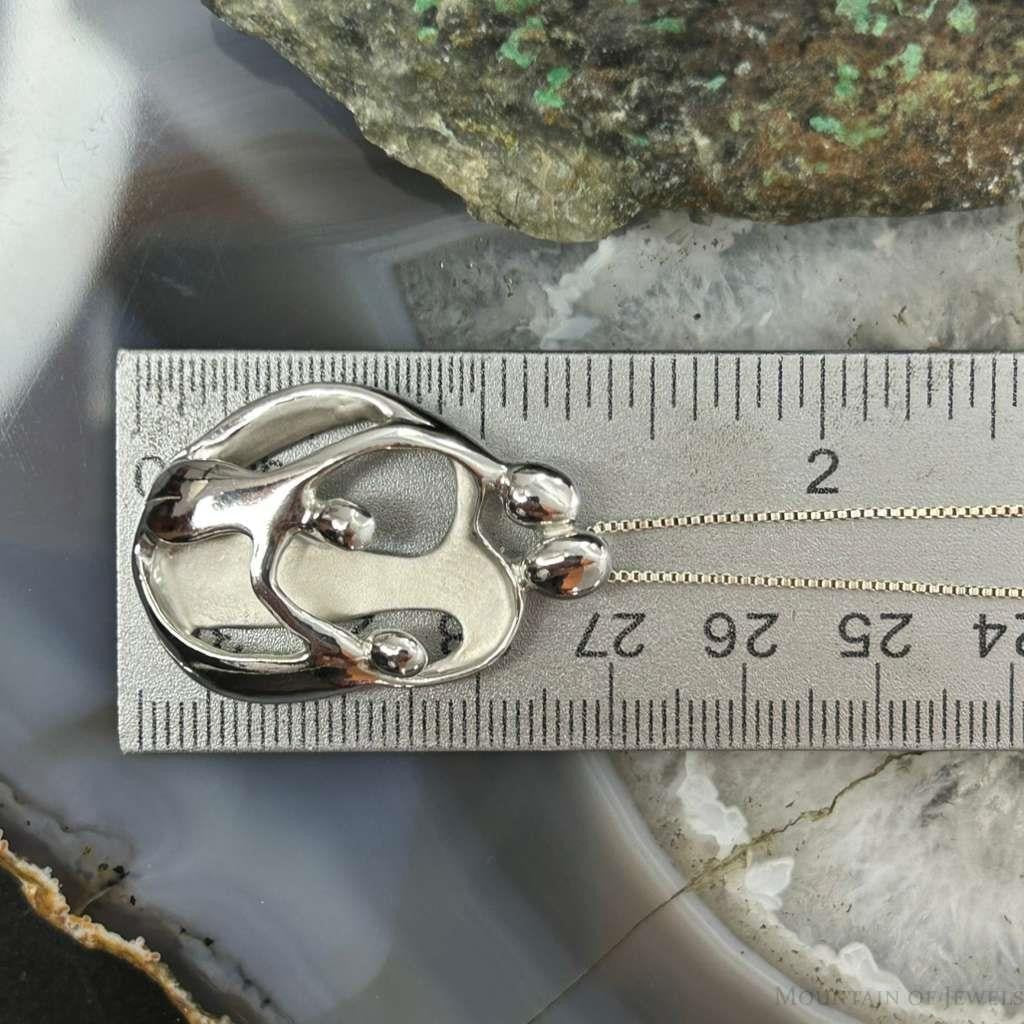 Carolyn Pollack Sterling Silver Loving Family of 4 Pendant Necklace For Women
