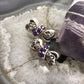 Carolyn Pollack Sterling Silver 3 Faceted Amethyst Bow Post Earrings For Women