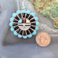 Verden Niiha Zuni Sterling Multistone Inlay Sunface Pendant/Brooch For Women