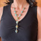 Sterling Silver Southwestern Style Turquoise #8 Cluster Lariat 28" Necklace For Women